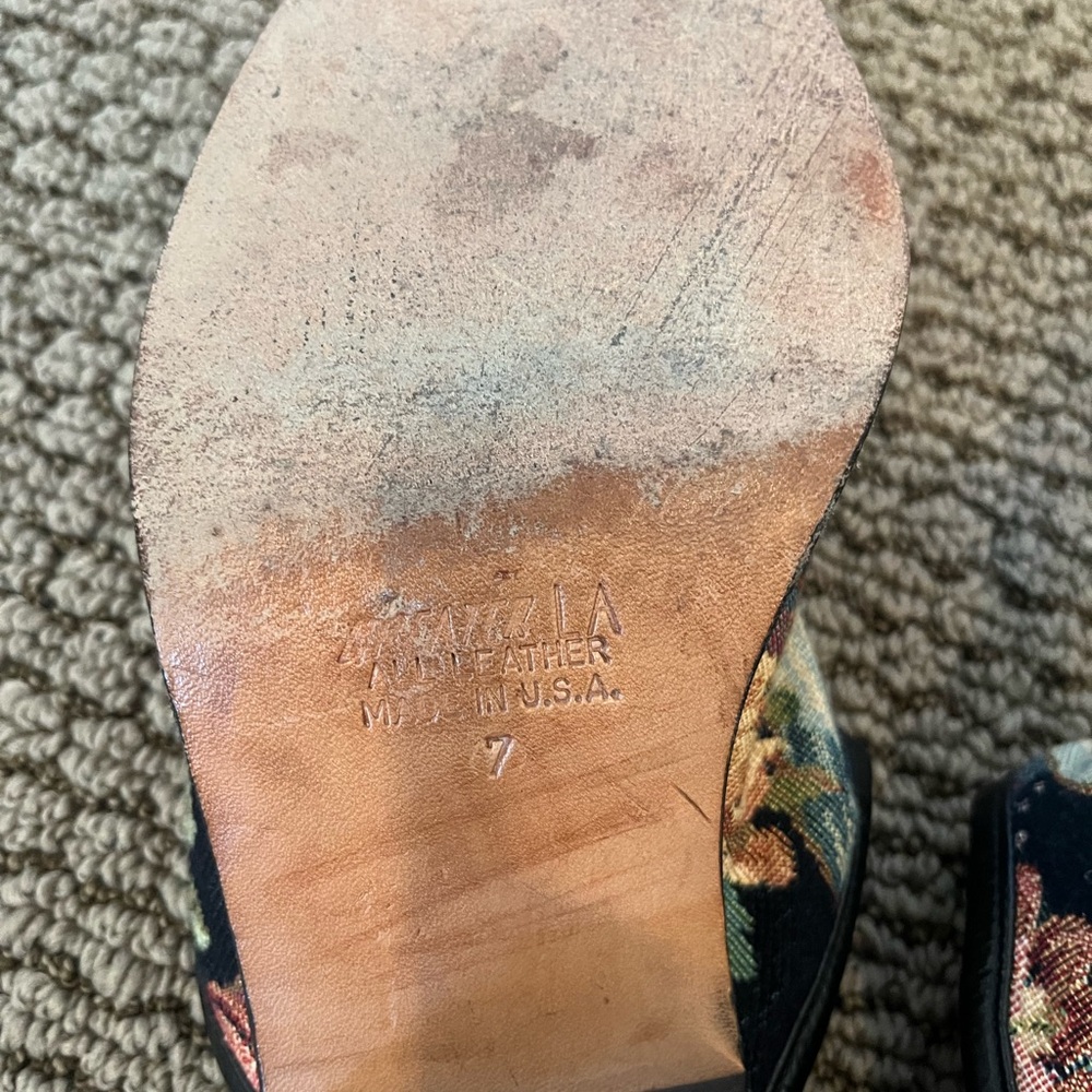 Greater LA vtg FLoral Tapestery Mule cottagecore boho granny dark romantic Sz 7 - Picture 11 of 12